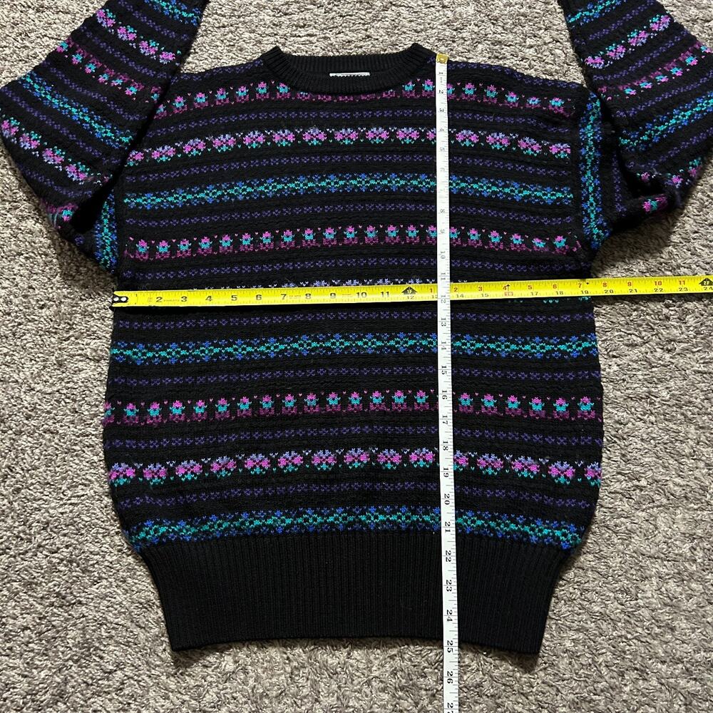 Vintage Wool Sweater Ski Snow Colorful Knit Crewneck Pullover Womens Medium - Picture 4 of 8